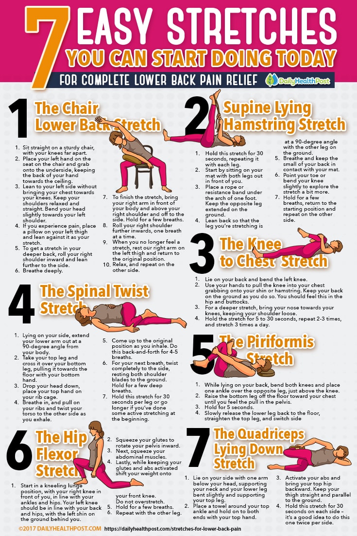 7 Stretches For Lower Back Pain Relief You Can Start Doing Today 7 Stretches For Lower Back Pain Relief You Can Start Doing Today